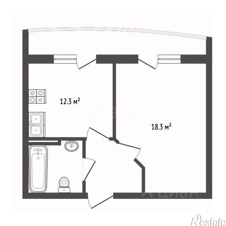 1-комн квартира Рижский проспект, 70А,  д. 70А
