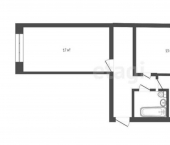 2-комн, 44кв м, этаж 2/5 улица Труда, 22