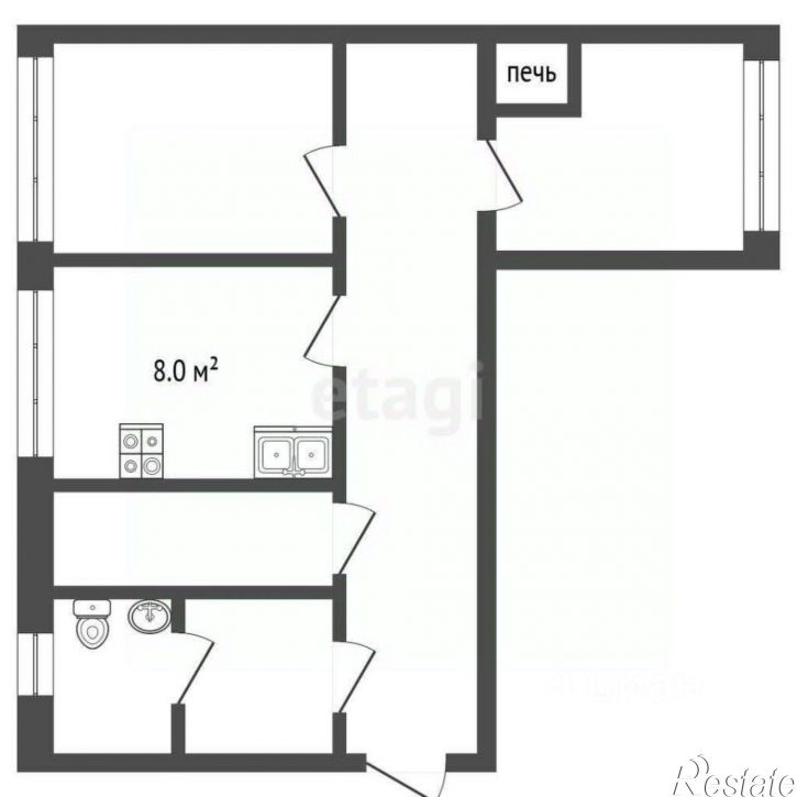 2-комн квартира ул Захарова, 39,  д. 39