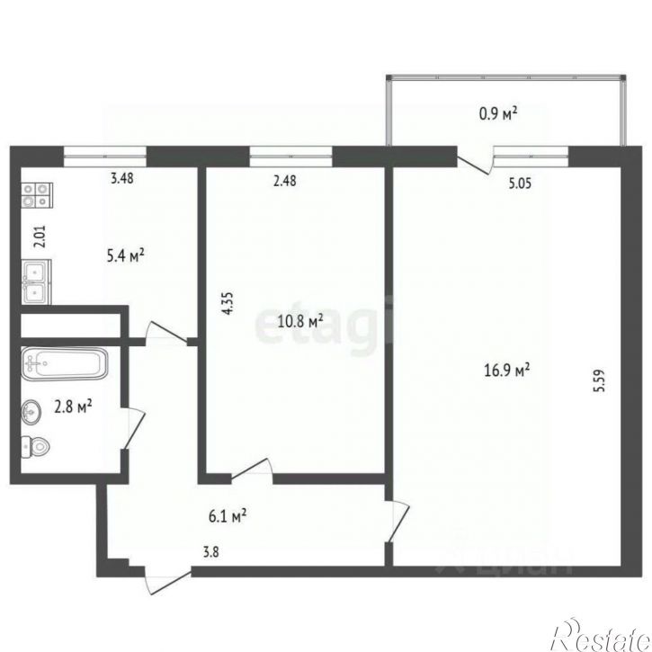 2-комн квартира
