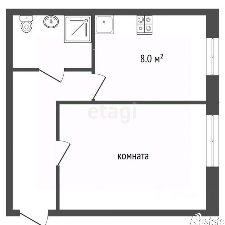 1-комн квартира