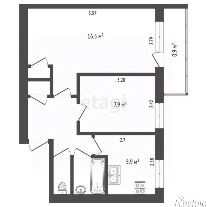 2-комн квартира пл Победы, 4,  д. 4