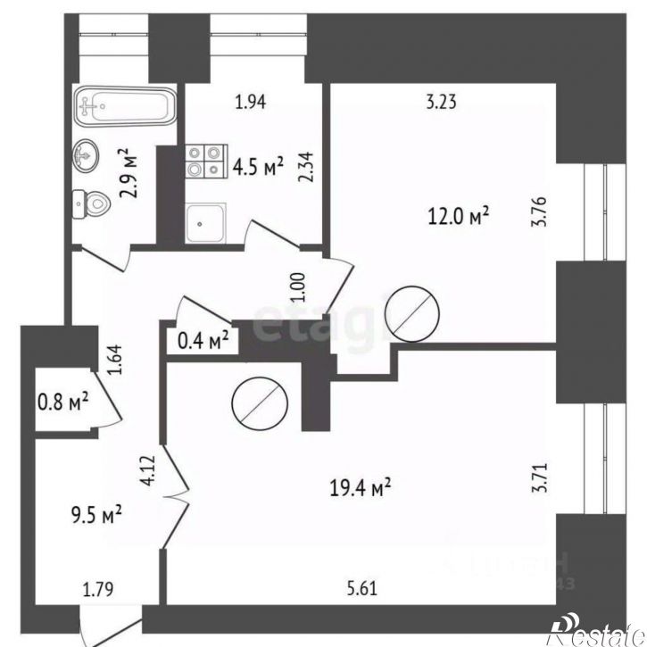 2-комн квартира проспект Ленина, 35,  д. 35