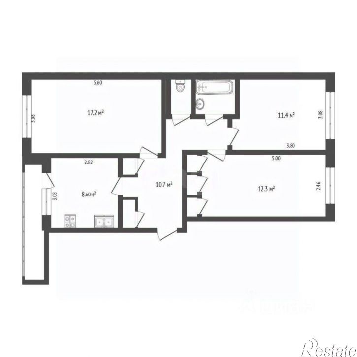 3-комн квартира Островская улица, 3,  д. 3