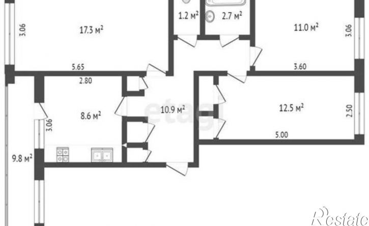 3-комн квартира Печоры, Индустриальная улица, 6