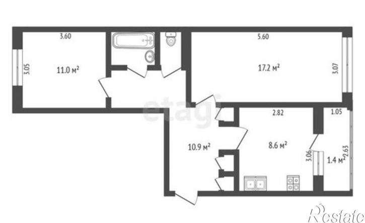2-комн квартира Печоры, Юбилейная улица, 9