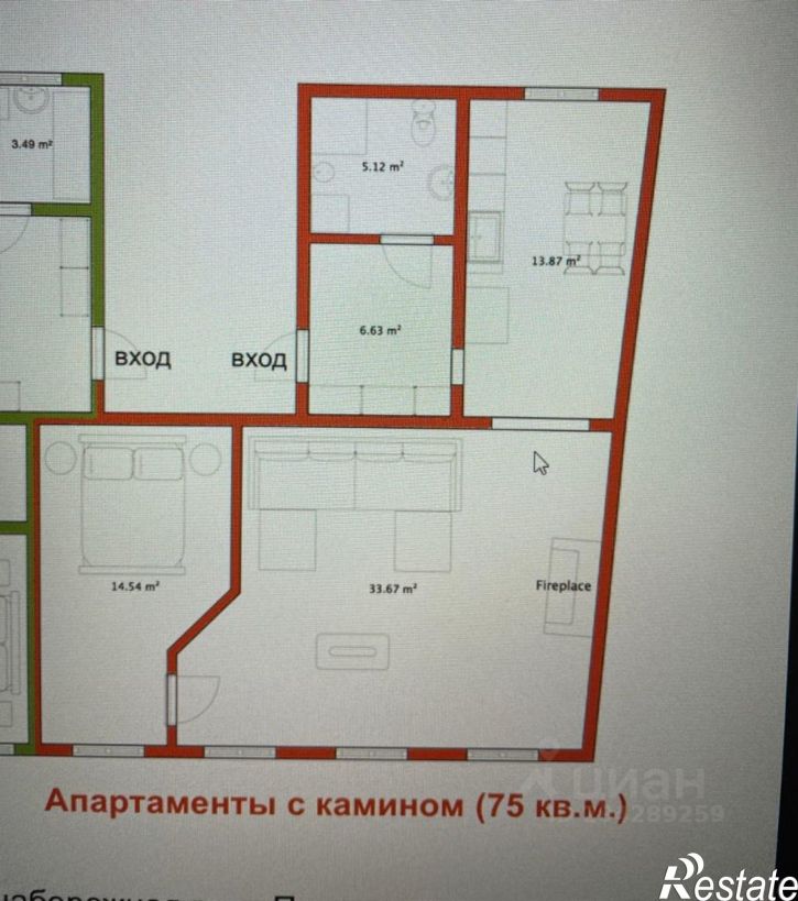 2-комн квартира Псков, Советская набережная, 3