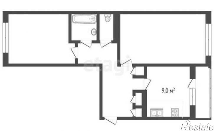 2-комн квартира Псков, Коммунальная улица, 53