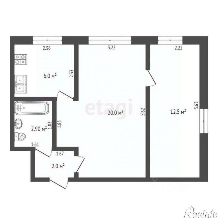 2-комн квартира