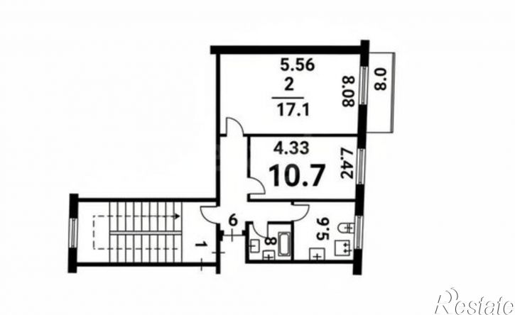 2-комн квартира Псков, улица Труда, 55