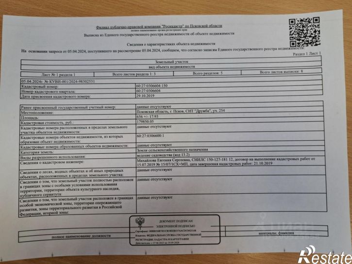Земельный участок Псковский район