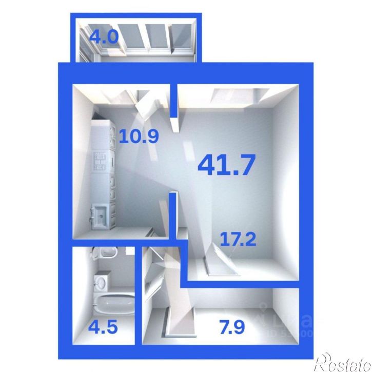 1-комн квартира в новом доме ул Михаила Егорова, 6А,  д. 6А