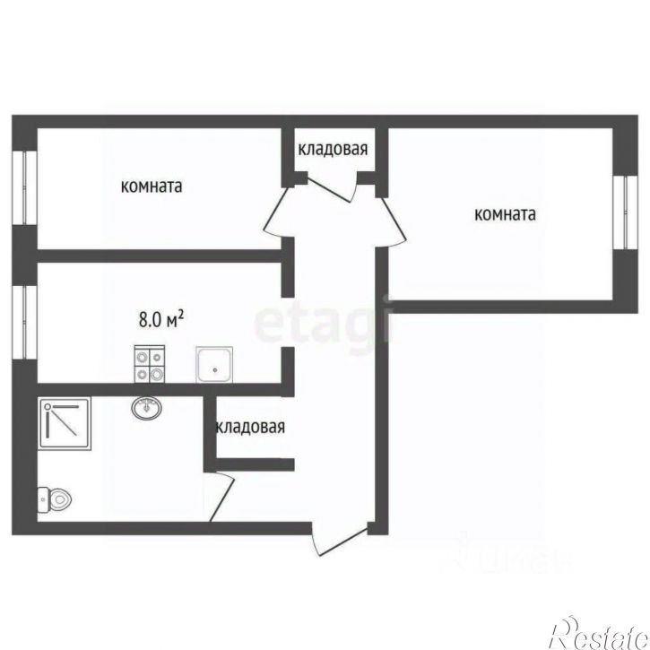 2-комн квартира ул Мелиораторов, 8,  д. 8