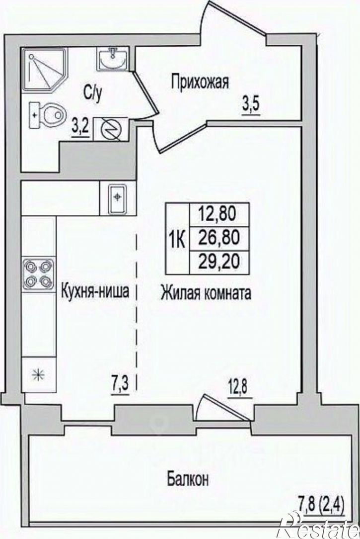 1-комн квартира в новом доме ул Пражская, 8/12,  д. 8/12