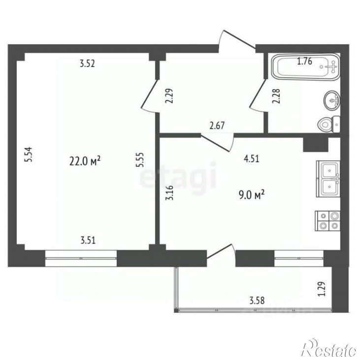 2-комн квартира Владимирская улица, 9Б,  д. 9Б