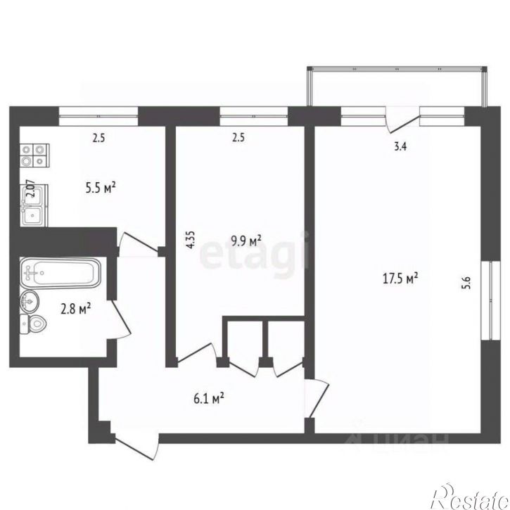 2-комн квартира Стахановская улица, 2,  д. 2