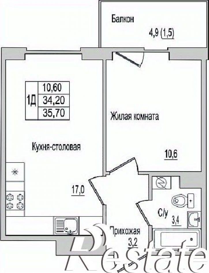 1-комн квартира в новом доме деревня Борисовичи